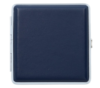 Metalowa Papierośnica Pokryta Gładką Ekoskórą w Granatowym Kolorze Gentelo