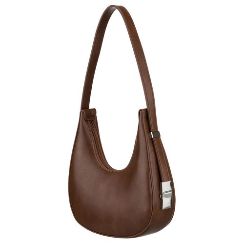 brązowa listonoszka-bagietka damska ze skóry ekologicznej - peterson na Arena.pl