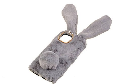 Etui z futerkiem króliczek do Samsung Galaxy A03 szary na Arena.pl