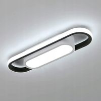 LAMPA SUFITOWA PLAFON LED CZARNA+BIAŁA NOWOCZESNA DO KORYTARZA 6500K 24W