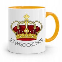 Kubek Żółty Prezent Dla Mamy Jej Wysokość Mama Z Nadrukiem Ze Zdjęciem