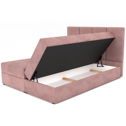 ŁÓŻKO KONTYNENTALNE 180x200 TAPICEROWANE PODWÓJNE Z MATERACEM RÓŻOWE na Arena.pl