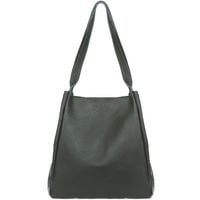 VERA PELLE torebka damska skórzana shopper z saszetką V508 c.zielona