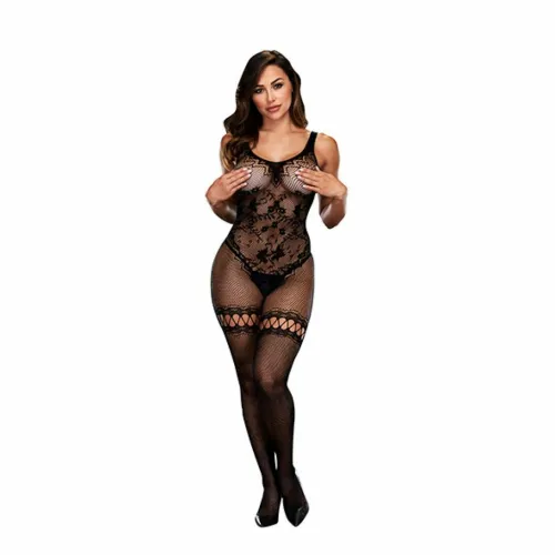 baci bodystocking one size siateczkowy model z otwartym krokiem na Arena.pl