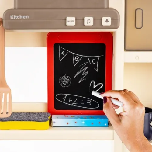 KUCHNIA DLA DZIECI ŚWIATŁO OKAP Z DŹWIĘKIEM KRAN PARA WODA TABLICA KREDOWA na Arena.pl