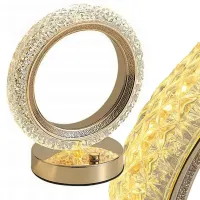 Lampka nocna stołowa pierścień kryształ led rgb delikatne światło