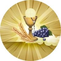 Opłatek na tort Tort Pierwsza Komunia Święta Komunijny Biblia Hostia Tekst