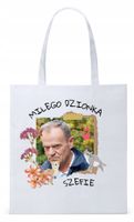 Donald Tusk Platforma Torba Eco Biała Shopper Z Nadrukiem Ze Zdjęciem