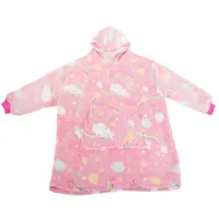 Ciepła bluza różowy kocyk dla dziecka junior 2w1 świecący w ciemności