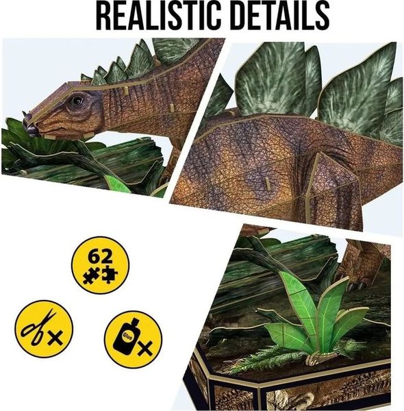 Puzzle 3D National Geographic Stegozaur - Cubic Fun zdjęcie 5