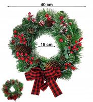 STROIK SZTUCZNY WIANEK na DRZWI WIENIEC DEKORACYJNY na STÓŁ OZDOBA 40cm