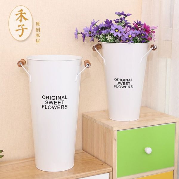 Vintage Doniczka doniczka - Wiadro - METALOWA - Idealna Do Domu I Ogrodu 42 Zielony zdjęcie 7