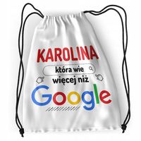 Plecak Dla Karoliny Sportowy Szkolny Worek Torba Z Nadrukiem Ze Zdjęciem