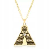Naszyjnik Amulet Piramida Krzyż IIluminati Ankh Au