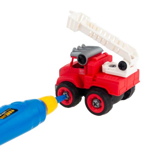 MAŁY STRAŻAK ZESTAW MAŁEGO STRAŻAKA POJAZDY AUTKA WÓZ AKCESORIA HEŁM 4 W 1 na Arena.pl