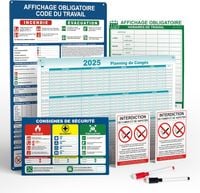 Tablice informacyjne obowiązkowe PVC zmywalne 8szt zestaw montażowy