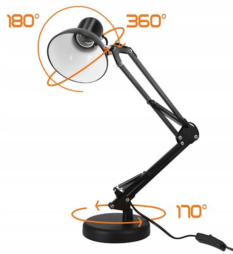 Lampka LED Biurkowa Lampa Szkolna Nocna Kreślarska Regulowana Uchwyt na Arena.pl