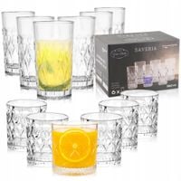 SZKLANKI DO NAPOJÓW NISKIE I WYSOKIE UNIWERSALNE GRUBE SZKŁO ZESTAW 12 SZT