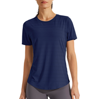 Koszulka sportowa damska do jogi treningowa szybkoschnąca granatowa S