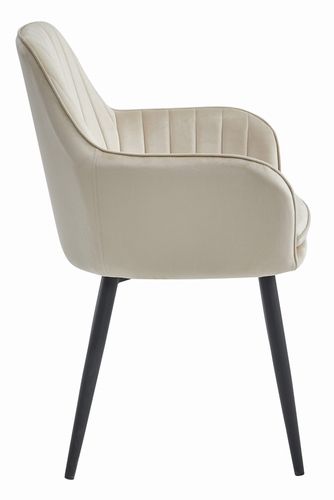Krzesło LUGO - aksamit beż / nogi czarne x 1 na Arena.pl