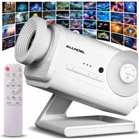 Projektor kosmosu biały z 60 filmami LED Bluetooth i lampką nocną