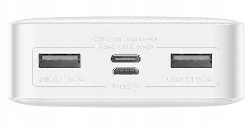 POJEMNY MOCNY POWER BANK POWERBANK BASEUS 20000MAH 3x USB USB-C 3A PD 15W na Arena.pl