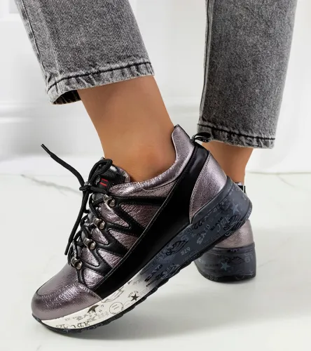 Szare metaliczne sneakersy Ballard 41 na Arena.pl