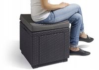Pufa ogrodowa podnóżek stolik skrzynia CORFU CUBE grafit