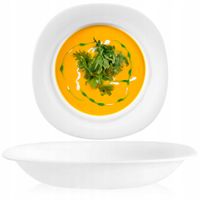 GŁĘBOKI TALERZ NA ZUPĘ DO OBIADU BIAŁE SZKŁO NOEMI FESTA ITALIA 22 CM