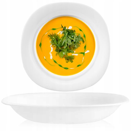 GŁĘBOKI TALERZ NA ZUPĘ DO OBIADU BIAŁE SZKŁO NOEMI FESTA ITALIA 22 CM na Arena.pl