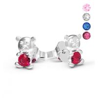 SREBRNE KOLCZYKI MISIE NA SZTYFT PRÓBA SREBRA 925 DOSTĘPNE RÓŻNE KOLORY