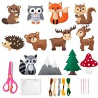 Las - filcowy zestaw do szycia DIY 12 el - Lis Sowa Niedźwiedź Wiewiórka