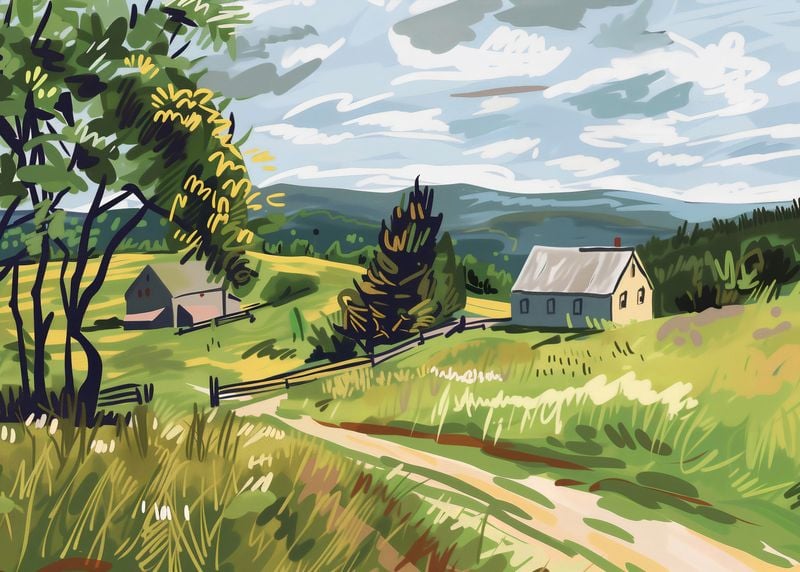 Plakat 70x50cm Bujna Wieś zdjęcie 1