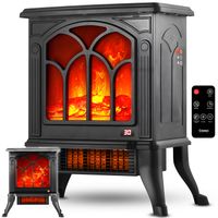 Kominek stojący Cronos z funkcją grzewczą czarny 1500 W