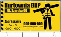 BANER REKLAMOWY 300x150 cm oczkowany projekt w cenie HURTOWNIA BHP
