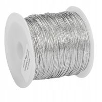 SZNUREK z lureksem okrągły srebrny metalik 1mm 30m