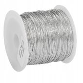 SZNUREK z lureksem okrągły srebrny metalik 1mm 30m