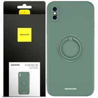 ETUI MATOWE DO IPHONE X / XS SPACECASE SILICONE RING SILIKONOWE + SZKŁO