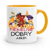 Dla Jubilera Kubek Żółty Piekielnie Dobry Jubiler Z Nadrukiem Ze Zdjęciem