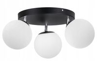 LAMPA WISZĄCA PLAFON ŻYRANDOL SUFITOWY LOFT SZKLANY KLOSZ KULA NA 3 LED E27