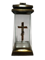 Kapliczka z krzyżem i różą złota trapez