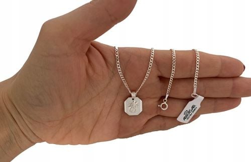 Medalik Matka Boska komunijny łańcuszek pancerka 45 cm i grawer dla dziecka na Arena.pl