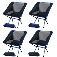KRZESŁO TURYSTYCZNE SKŁADANE WĘDKARSKIE KEMPINGOWE NIEBIESKIE 4 SZTUKI
