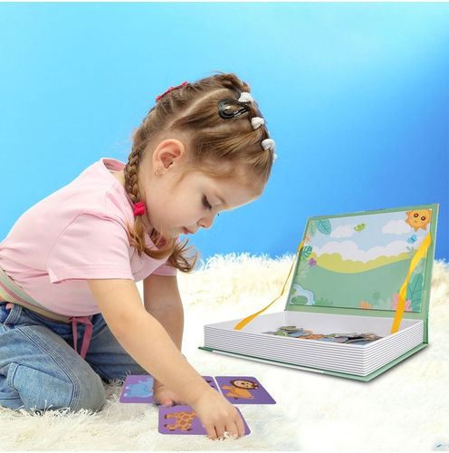 Książka układanka magnetyczna edukacyjna Safari Zwierzęta ZOO dla Dzieci na Arena.pl