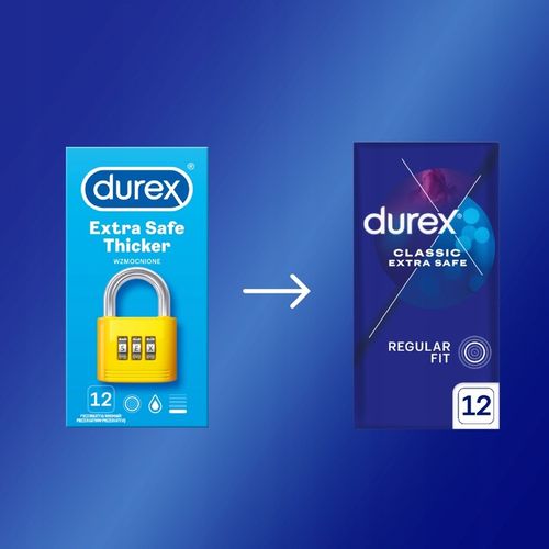 Prezerwatywy Durex EXTRA SAFE grubsze bezpieczne 12szt nawilżane na Arena.pl