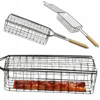 RUSZT PODWÓJNY OPIEKACZ DO GRILLOWANIA MIĘSA RYB WARZYW ZAMYKANA KRATKA