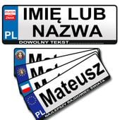 TABLICA REJESTRACJA NAKLEJKA NA JEŹDZIK Z IMIENIEM I ZDJĘCIEM