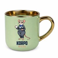 Korpo-myszka - elegancki kubek na prezent jasny zielony KORPOHUMOR ŚMIESZNY