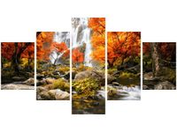 75CM 120 OBRAZ 5 ELEM JESIENNY WODOSPAD ŚCIENNY DRUK