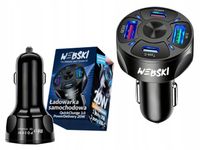 SZYBKA ŁADOWARKA GNIAZDA ZAPALNICZKI 4 PORY USB 2XUSB Q.C 2XUSB PD 20W
